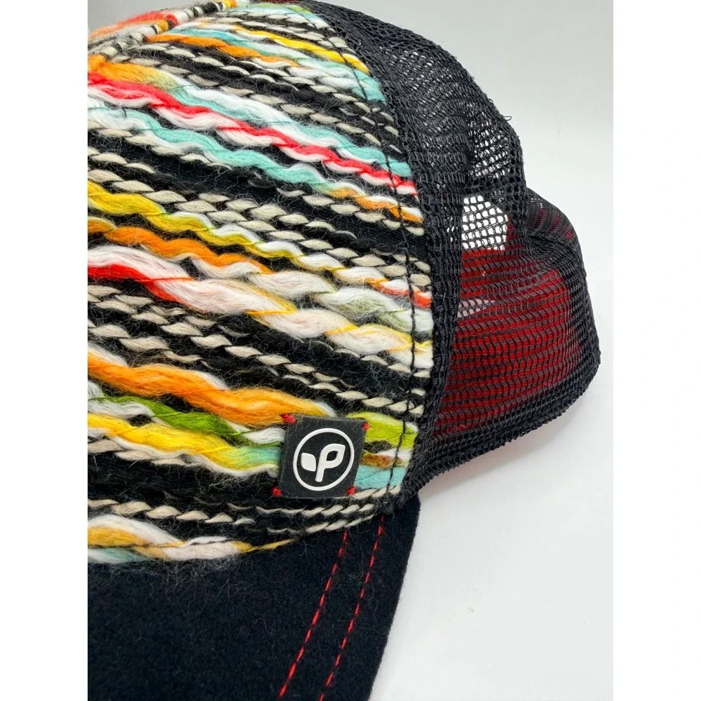 Pistil Trucker Hat Womens OS Black Multicolor Knit Wool Blend Mesh Snapback